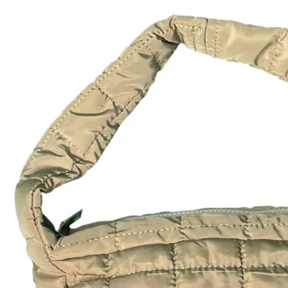 NWT Puffy Quilted Y2K Tan Shoulder Bag - Picture 2 of 6